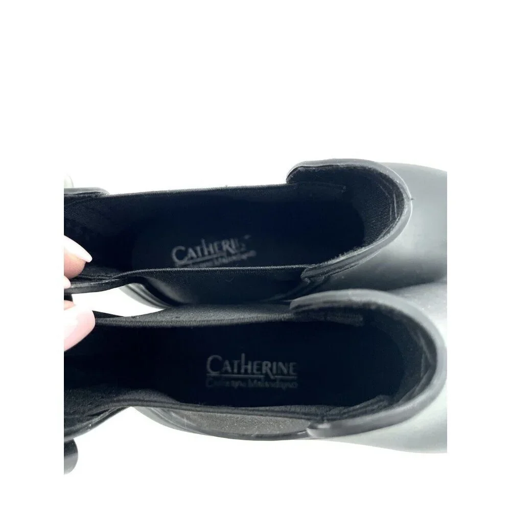 Catherine Malandrino Boots Matte Bow Chelsea Rain Rubber Boots SZ 8 NEW